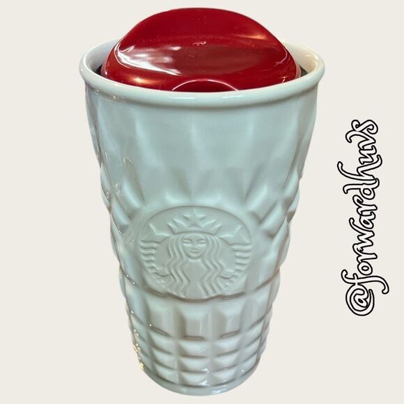 Starbucks 2014 White Siren Quilted Ceramic Mug – Winter Collection - Picture 1 of 13